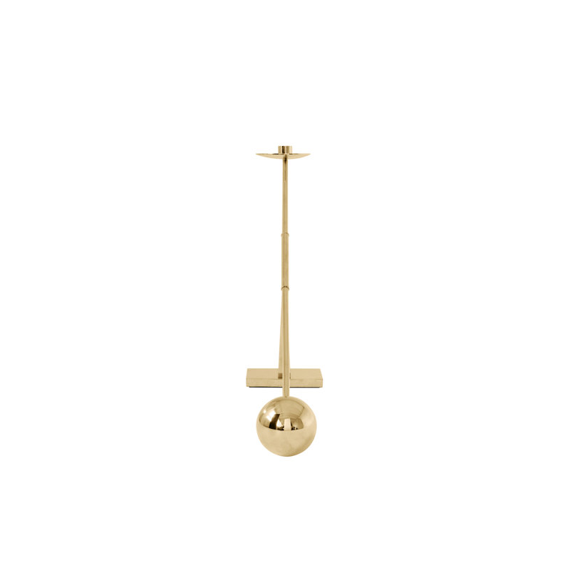 Interconnect Candlestick, Polished Brass, 16.3" H x 27.6" W x 5.1" D