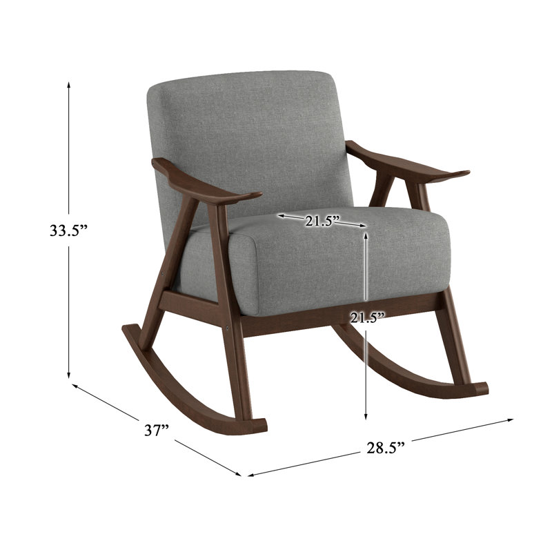 Chaise berçante Currelly, 100% polyester gris