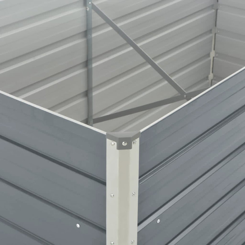 Arlington Metal Planter Box, 160cm H x 80cm W x 45cm D, Grey