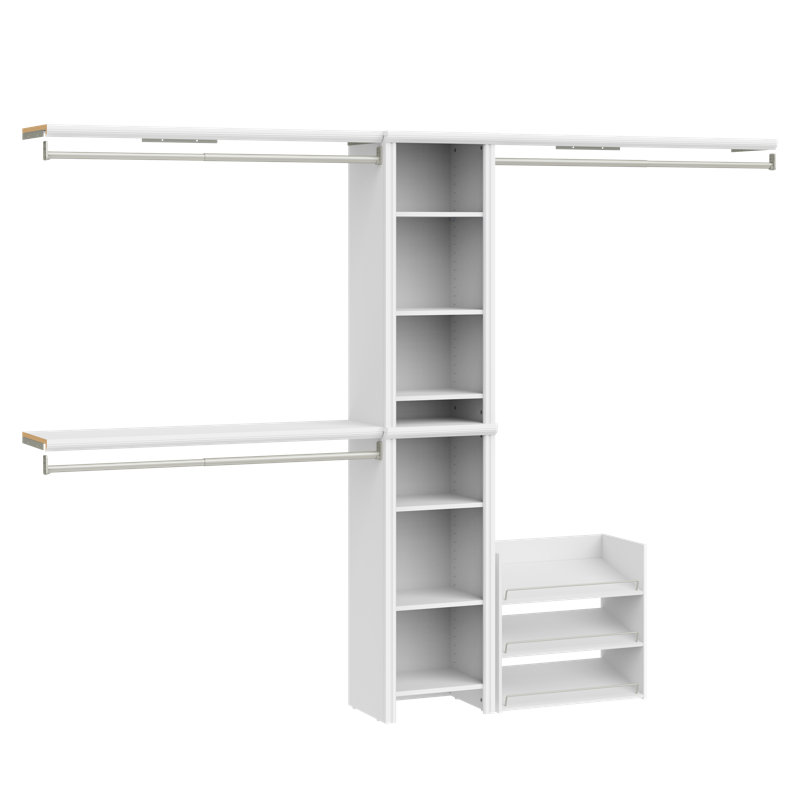 Impressions 16" Closet Tower With Top Shelves And Shoe Storage
