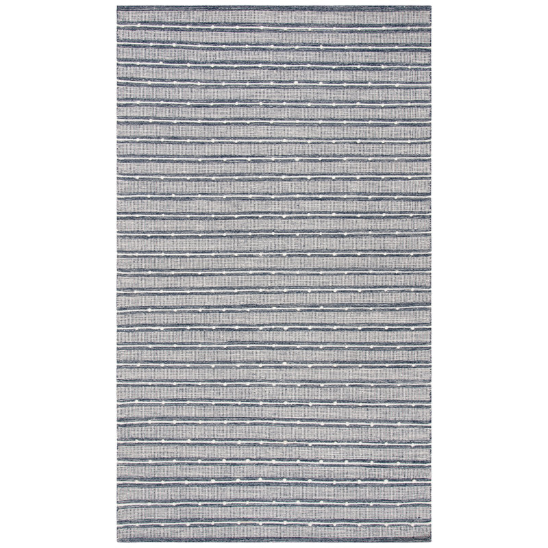 Tapis rayé en coton / laine tissé à la main Dorman, Rectangle 10 pi x 14 pi