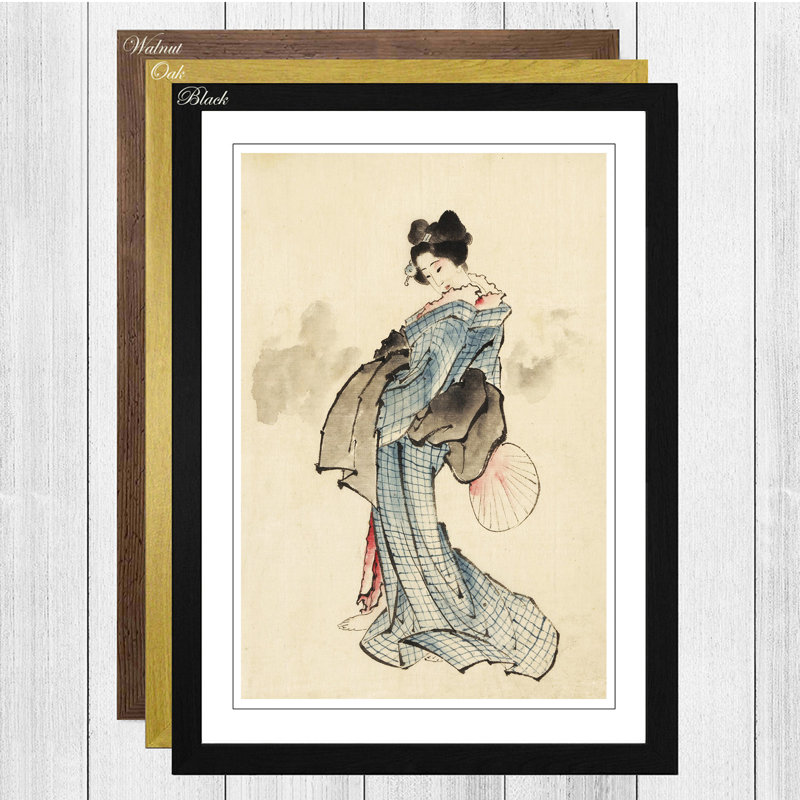Katsushika Hokusai - Single Picture Frame Painting, Black