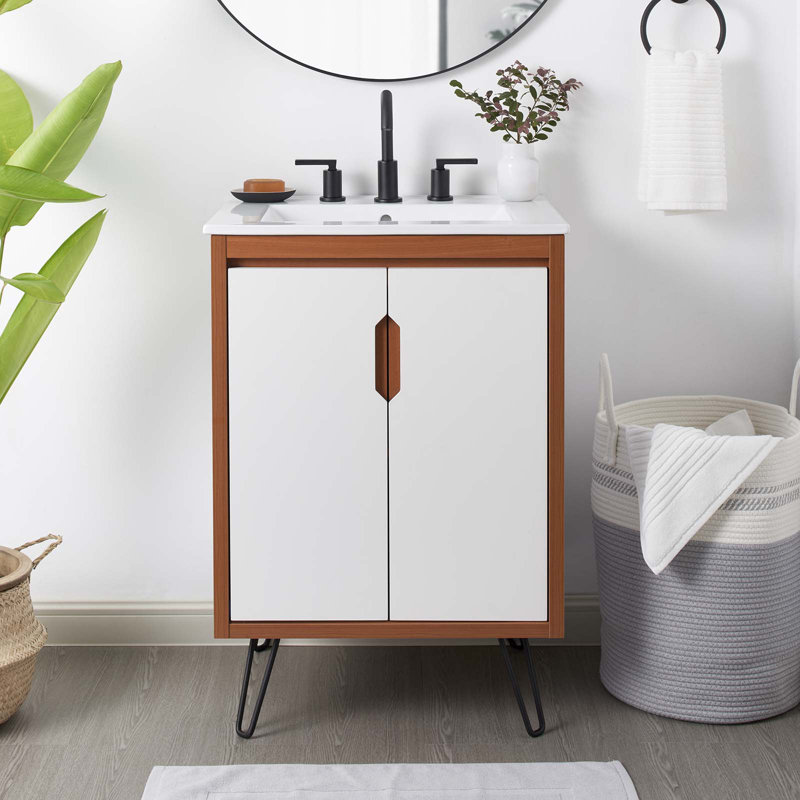 Meuble-lavabo de 24 po Modway Energize, Blanc