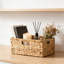 Paniers de rangement en osier avec poignées, bacs de rangement tissés imperméables pour tablettes, conception en rotin de plastique durable pour garde-manger, salle de bain et décoration intérieure-1940250224