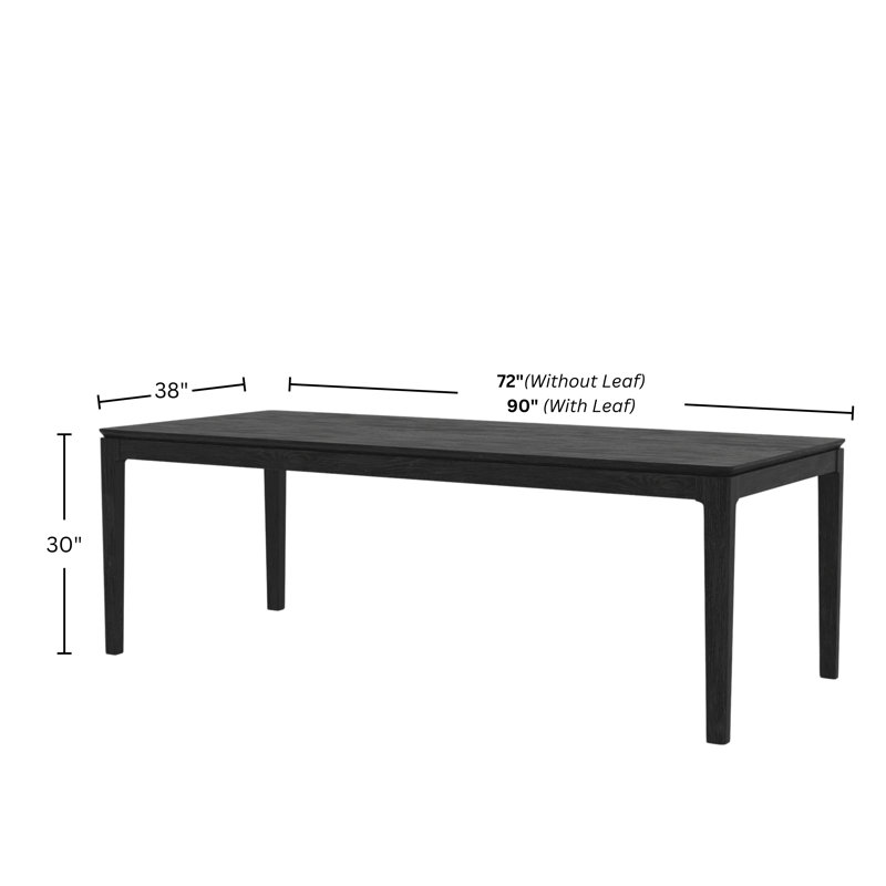 Rise Rectangular Extension Dining Table, Black