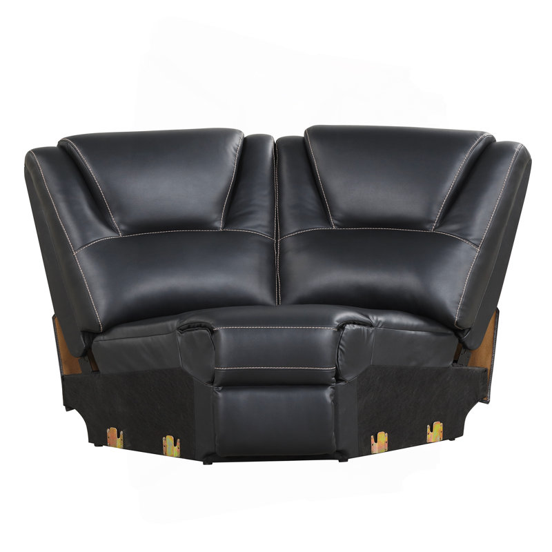 Fauteuil inclinable manuel moderne en similicuir avec console centrale et bande lumineuse DEL