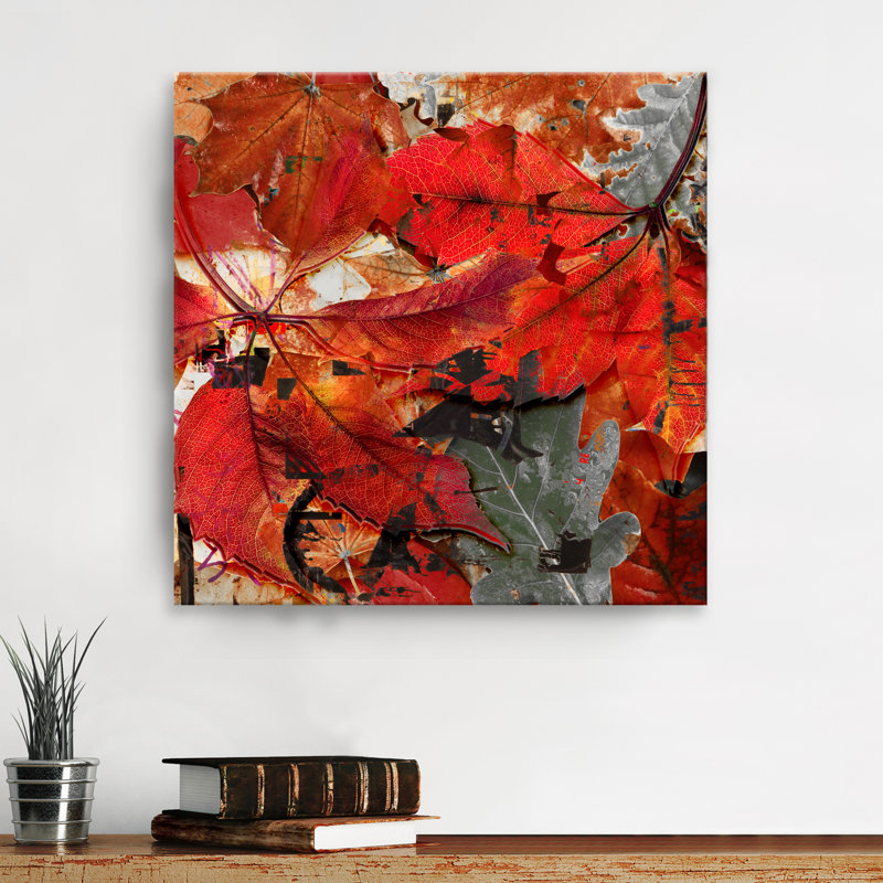 « automne ink xix », impression sur toile tendue encadrée, H 16 po x l 16 po x P 1,5 po