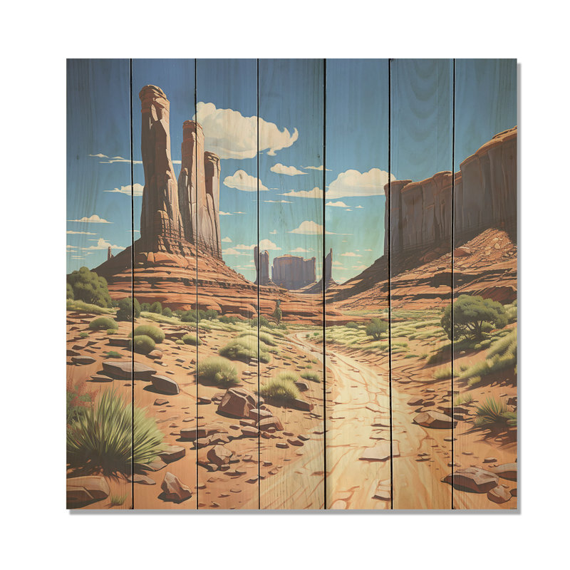 In The Wild West Desert Of Nevada - Western sur impression sur bois, H 36 po x l 36 po