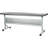 Training Rectangle Flip Top Training Table with Casters and Modesty Panel and Cable Management-48571103