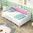 Twin Modern Upholstered LED Daybed with Crown Headboard and Extendable Frame-2090274167