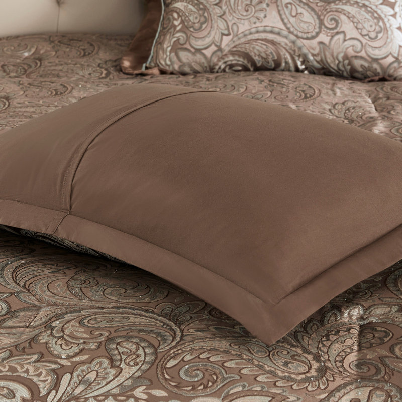 Ensemble d'édredon 12 pièces avec draps en coton bleu / brun