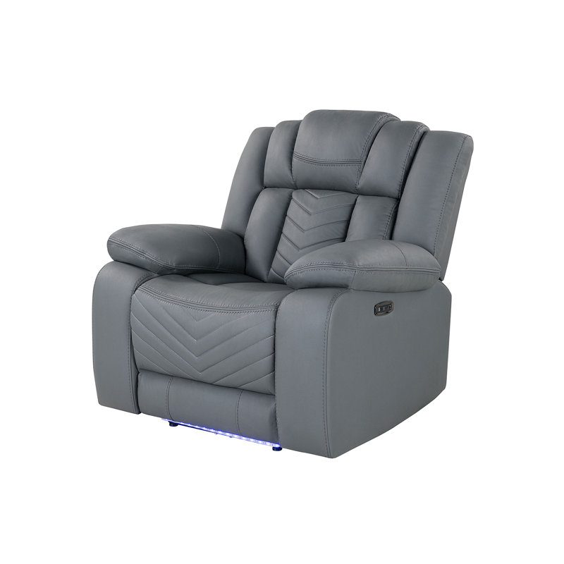 Fauteuil inclinable électrique gris avec DEL