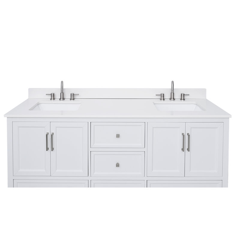 Lotte 73'' W Double Vanity Top, Everest White