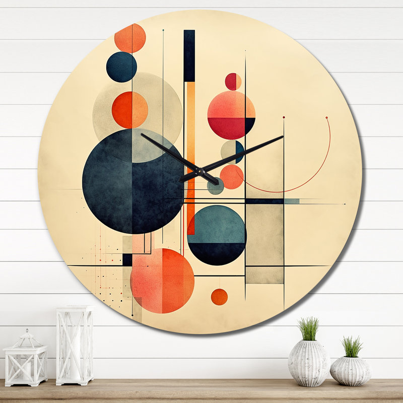 Horloge murale Syncronicities Midcentury Elegant Retro Art VI, Très grand