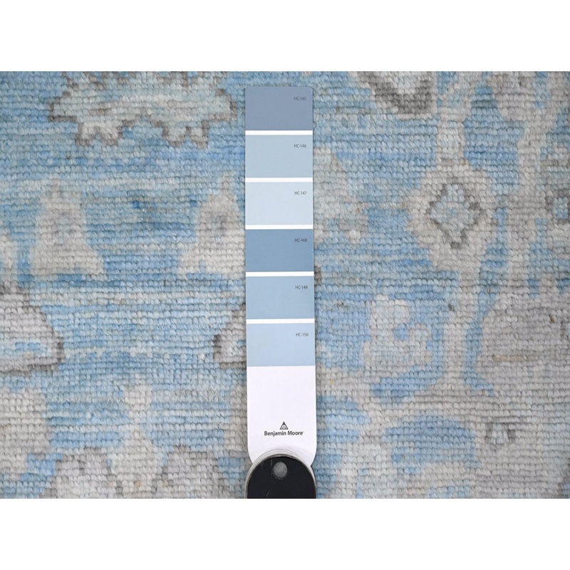 Tapis oriental bleu Oushak 6 pi 2 po x 8 pi 10 po Eora