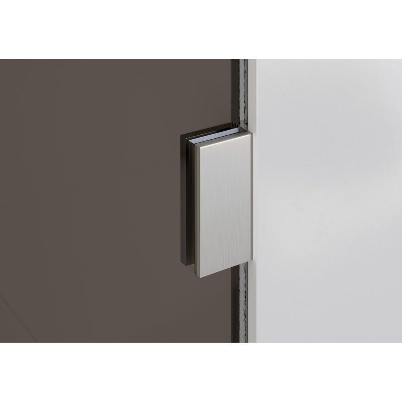 Panneau de salle de bain simple fixe sans cadre 34 po x 58,25 po Ursa, Nickel brossé