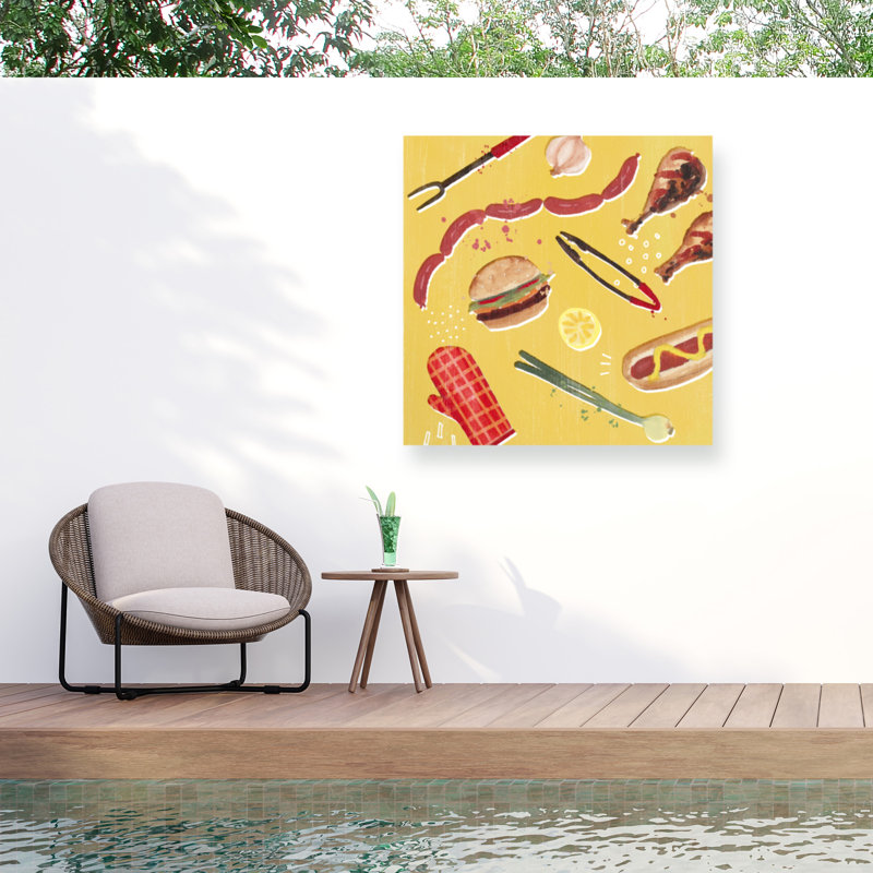 Toile d'extérieur «Throw It on the Grill III» Domingue Victoria Borges, H 14 po x l 14 po x P 1,5 po