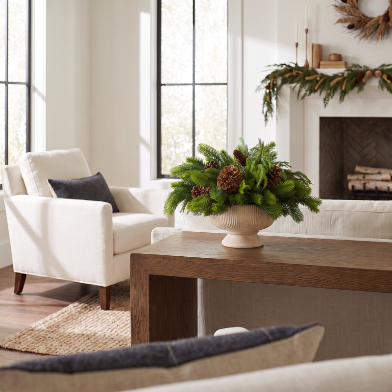Evergreen Centerpiece with Pinecones