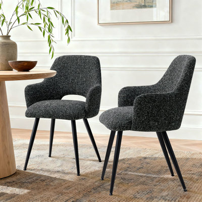 Chaise avec accoudoirs rembourrée en tissu Matsuichi