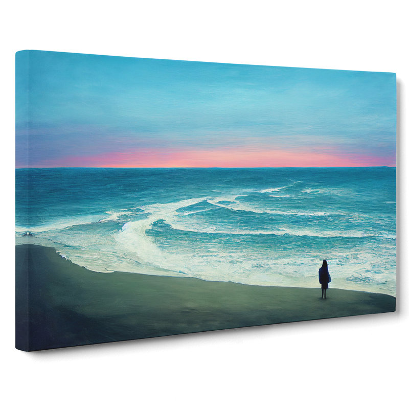XXX-H1022-WF-6466X On The Beach - Wrapped Canvas Print, 35cm H x 50cm W x 3cm D