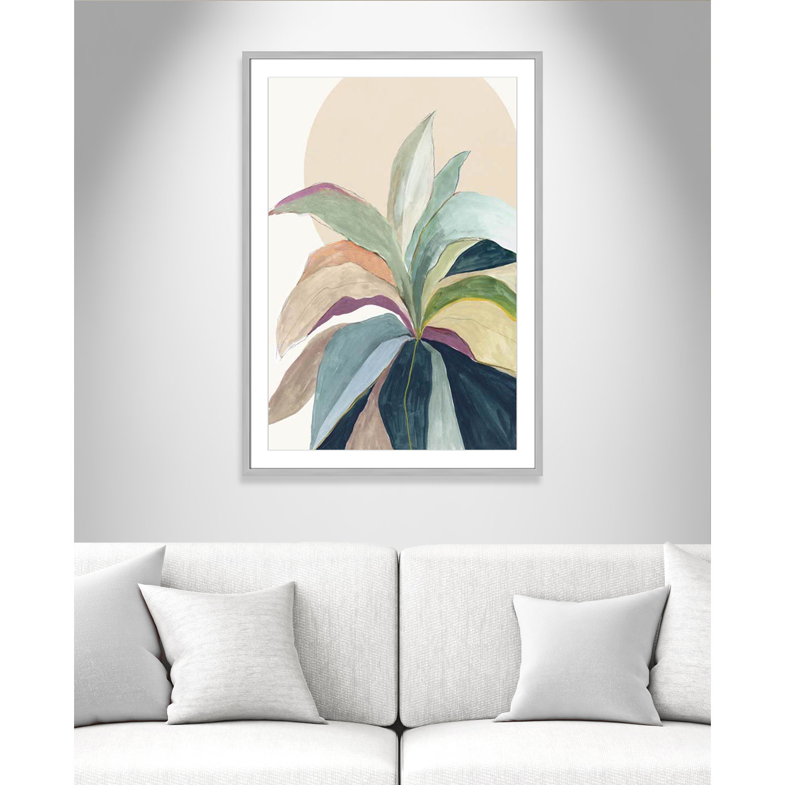 Sherbrooke Sunny Bright Leaves II by Asia Jensen Print, Yes, Silver Single Picture Frame, 41.5" H x 29.5" W x 1.25" D