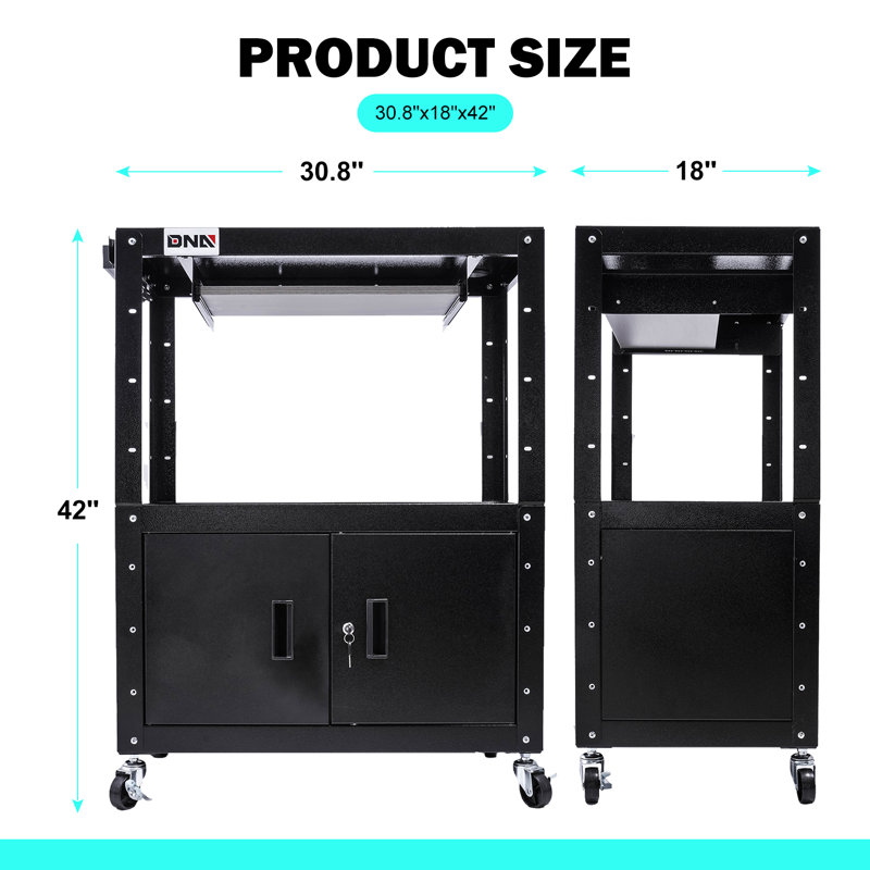 58'' H x 33'' W AV Cart