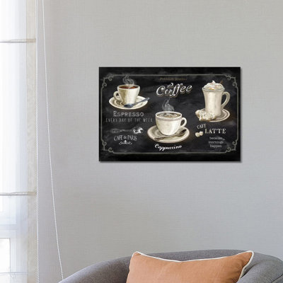 Coffee Trio 1 Piece Wrapped Canvas Painting