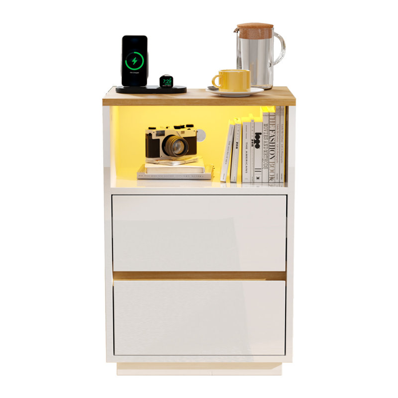 40cm W Manufactured Wood Bedside Table