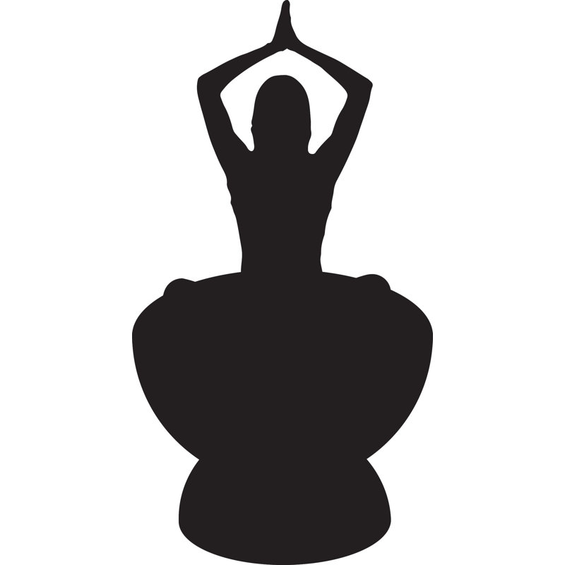 Adhésif décoratif yoga, Noir, H 84 po x l 44,5 po
