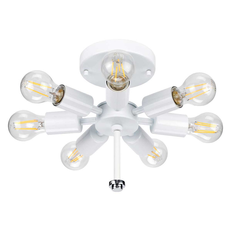 Ausie Fabric Flush Mount, Polished Chrome, 54cm H x 82cm W x 82cm D