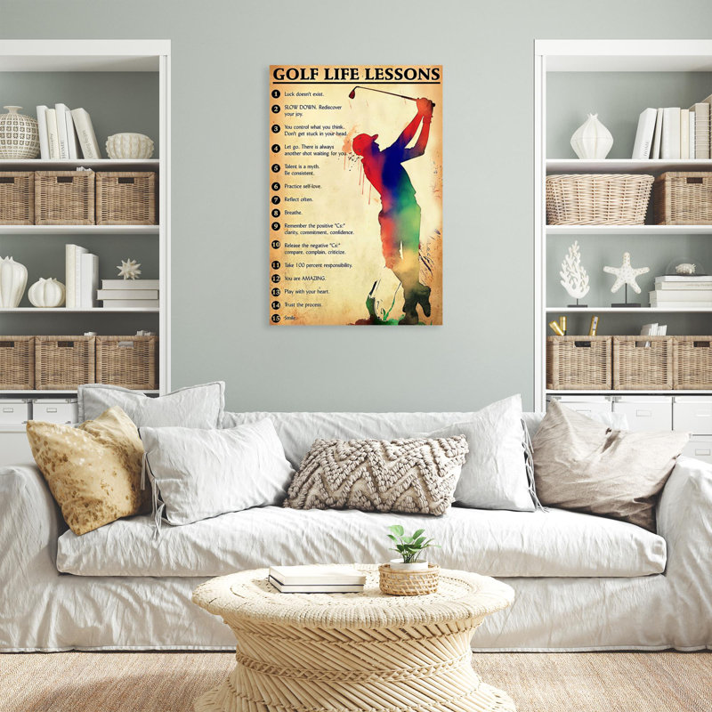 «Kristafer Golf Life Lessons On», impression sur toile, H 14 po x l 11 po x P 1,25 po