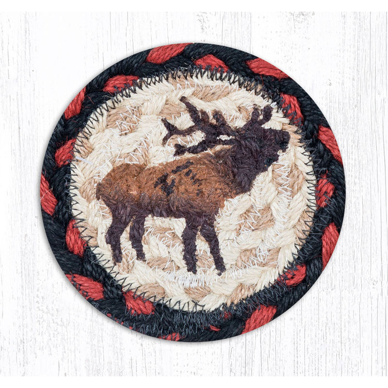  IC-319 Winter Elk Printed Coaster 5"x5"