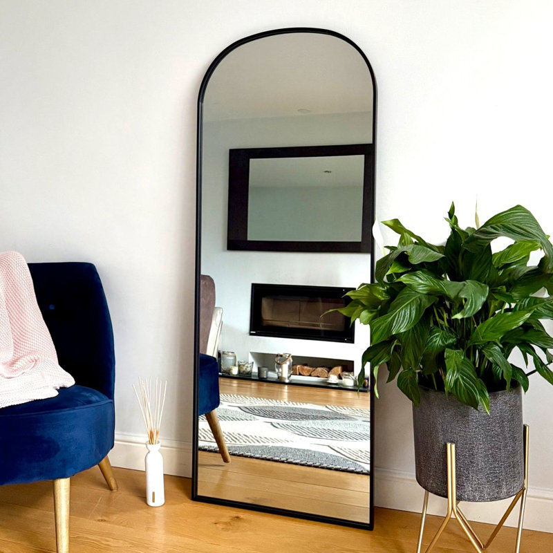 Yoko - Black Metal Gentle Arch Mirror, 160cm x 60cm