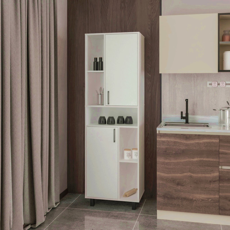 Garde-manger avec rangement ouvert et 2 portes