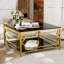 Table basse carrée en verre avec tablette inférieure-1796672065-1796672068