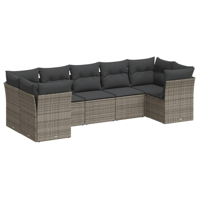  Garden Sofa Set Grey With Dark Grey Cushions