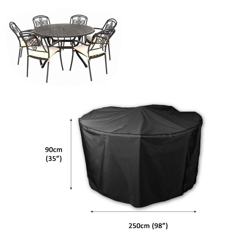 Outdoor Patio Dining Set Cover, Black