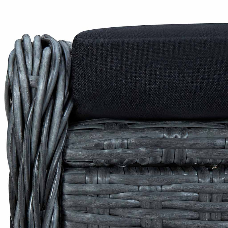 Chaise de patio inclinable avec coussins Couto, Gris foncé