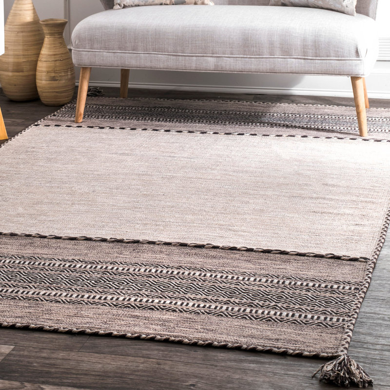 Aleshire Cotton Geometric Indoor Rug, Rectangle 4' x 6'