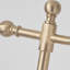 Blanc + or + tissu brun-noix + bois massif + lampes sur pied sans fer