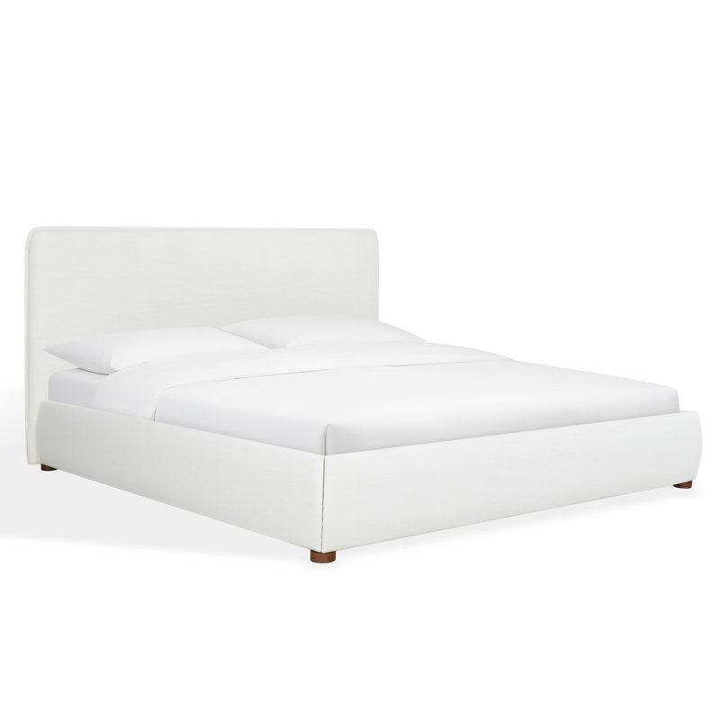 Callahan Upholstered Bed, King, Ivory Linen