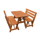 Uko Rectangular 4 - Person 44'' L Outdoor Restaurant Picnic Table