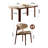 Modern Rectangular Faux Marble Dining Table Set-103557824