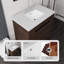 Meuble-lavabo autoportant de 91 cm avec lavabo, porte à fermeture amortie, comptoir et dosseret en marbre synthétique blanc de Carrare de 5 cm, contreplaqué