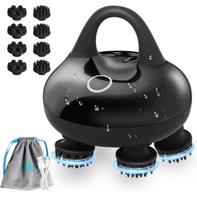 Masseur Inbox Zero Head, masseur de cuir chevelu avec 3 modes de pétrissage, masseur de corps imperméable pour soulager le stress, masseur de chat