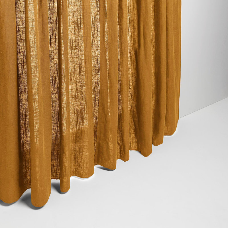Bellavista Semi Sheer Curtain Single Panel, 138 x 350cm, Ochre