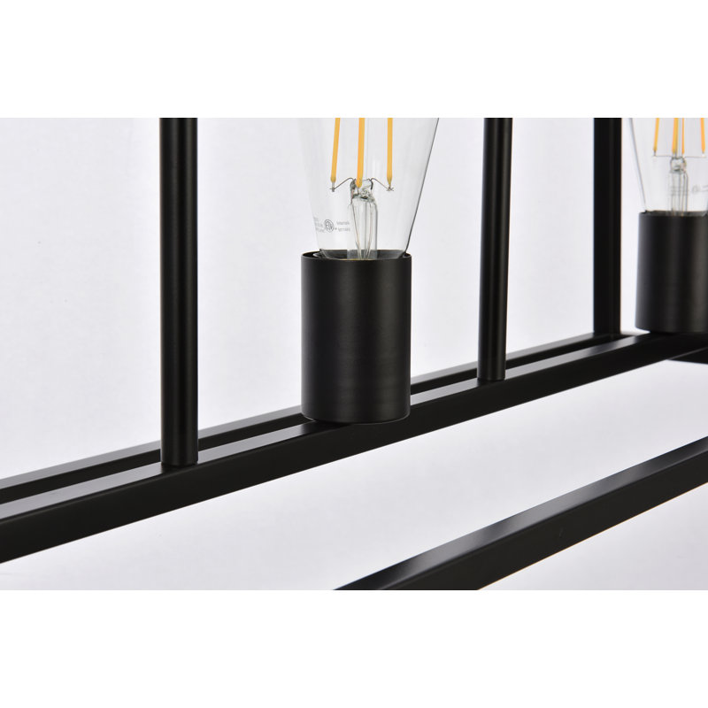 Luminaire suspendu rectangulaire 3 lumières, Noir