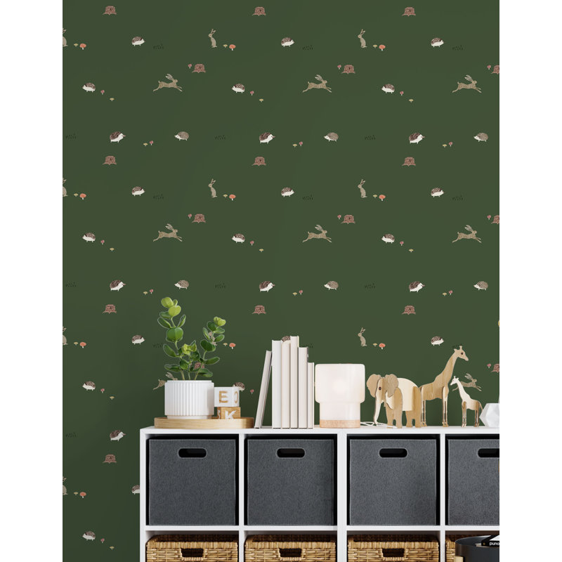 Woodland 33' L x 20.5" W  Wallpaper Roll, Green