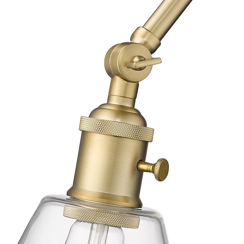 Wyck Steel Swing Arm Sconce, Modern Gold