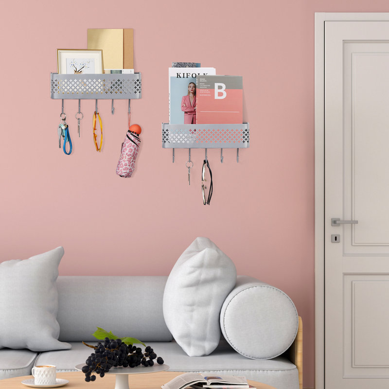 Organisateur mural avec crochet pour clés, Argent